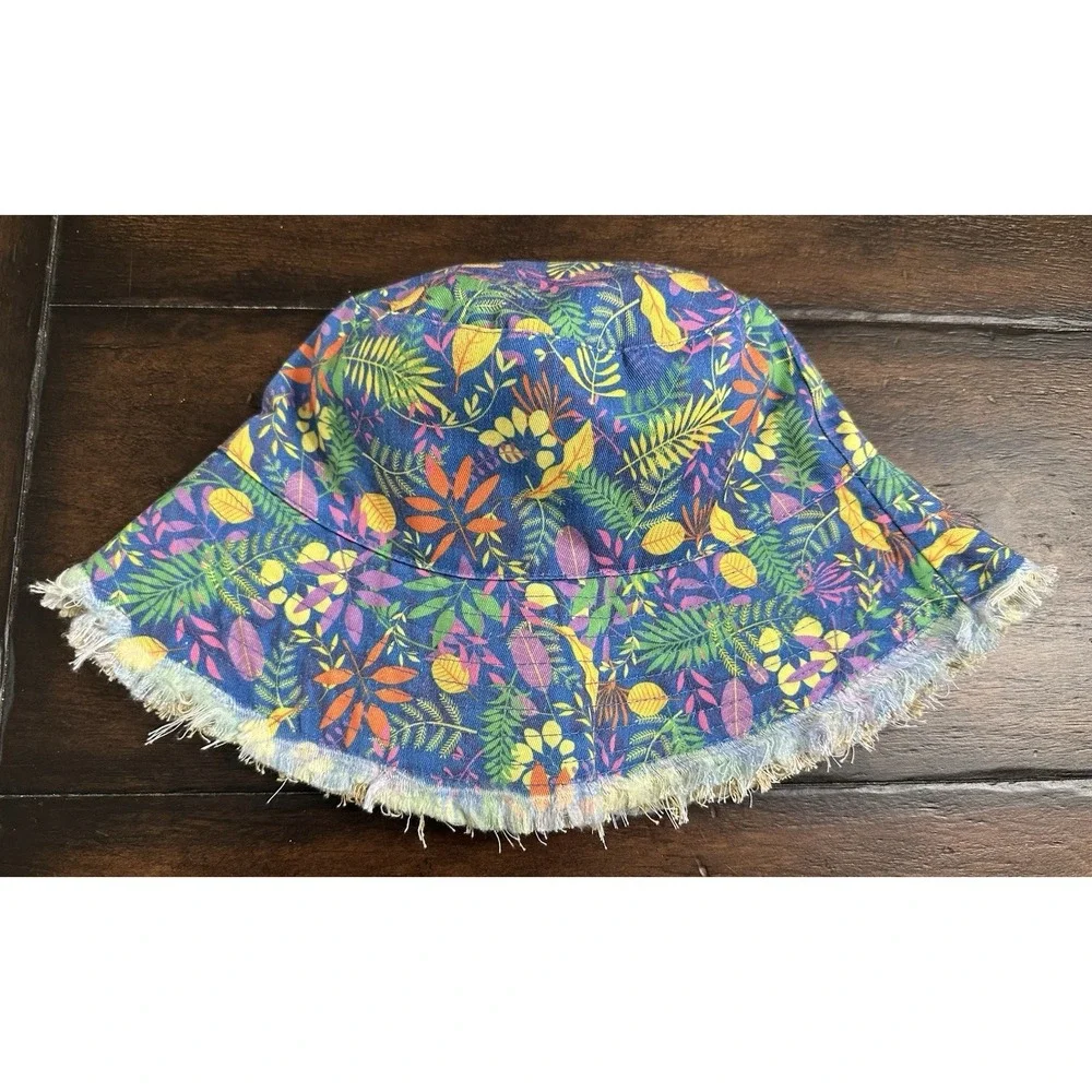 Little Brownie Girl‎ Scouts Bucket Hat Reversible Floral Tan Climb Courage NWOT